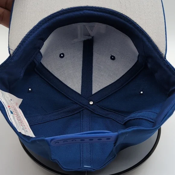 MLB| NWT Vintage Blue Los Angeles Dodgers Sports Cap Snap Back Grey Brim - Picture 12 of 12